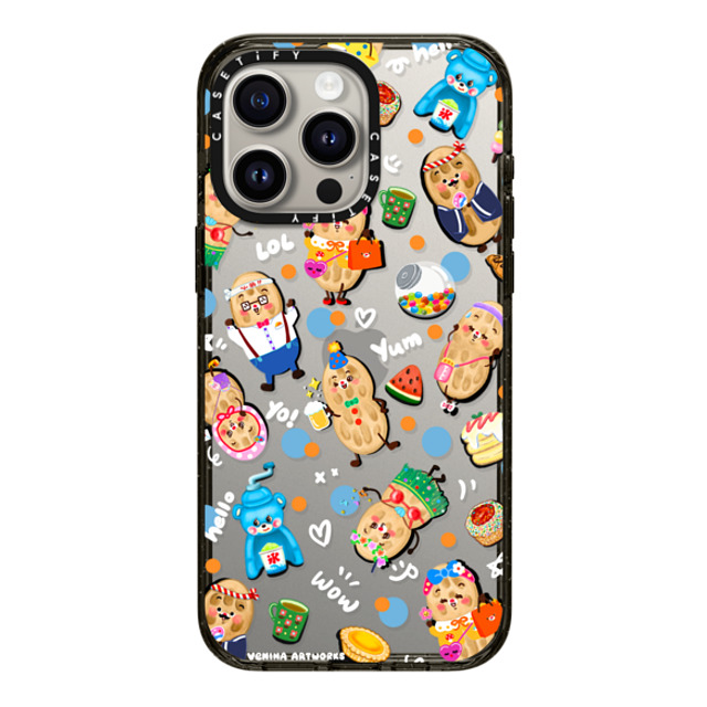 Venina_artworks x CASETiFY iPhone 15 Pro Max ケース ブラック インパクトケース Peanuts Buddy (SS Fold)