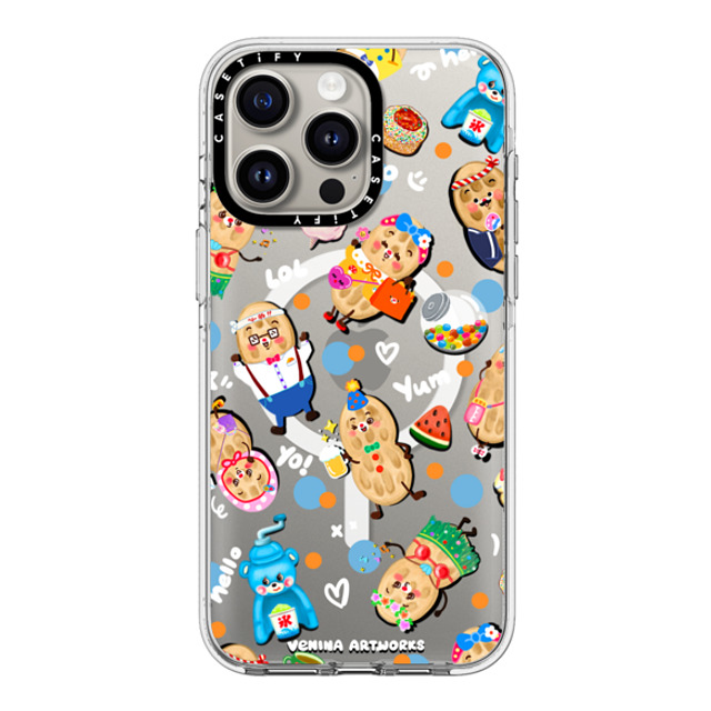 Venina_artworks x CASETiFY iPhone 15 Pro Max ケース クリア クリア ケース MagSafe対応 Peanuts Buddy