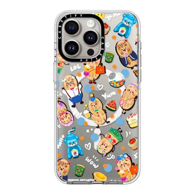 Venina_artworks x CASETiFY iPhone 15 Pro Max ケース クリア クリア ケース MagSafe対応 Peanuts Buddy (SS Fold)