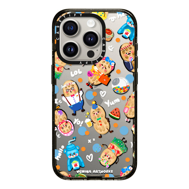 Venina_artworks x CASETiFY iPhone 15 Pro ケース ブラック インパクトケース Peanuts Buddy