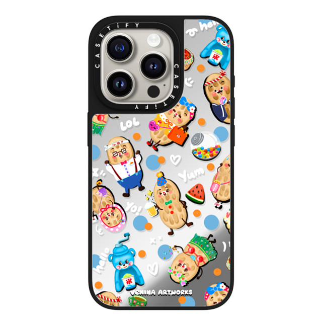 Venina_artworks x CASETiFY iPhone 15 Pro Case Silver on Black ミラーケース MagSafe対応 Peanuts Buddy Venina_artworks x CASETiFY iPhone 15 Pro Case Silver on Black ミラーケース MagSafe対応 Peanuts Buddy