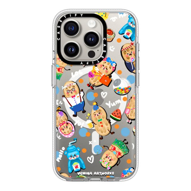 Venina_artworks x CASETiFY iPhone 15 Pro ケース クリア クリア ケース MagSafe対応 Peanuts Buddy