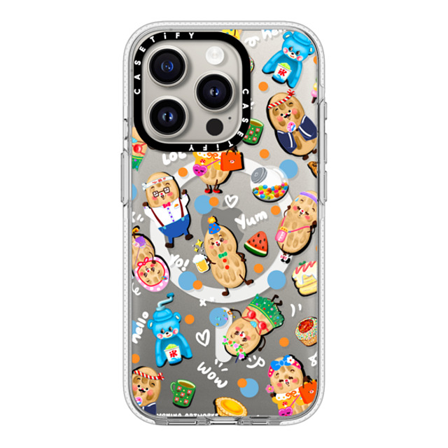 Venina_artworks x CASETiFY iPhone 15 Pro ケース クリア クリア ケース MagSafe対応 Peanuts Buddy (SS Fold)