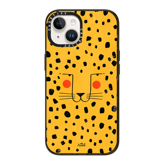 Arual Lhuillier x CASETiFY iPhone 14 ケース ブラック インパクトケース Cheetah face by Arual