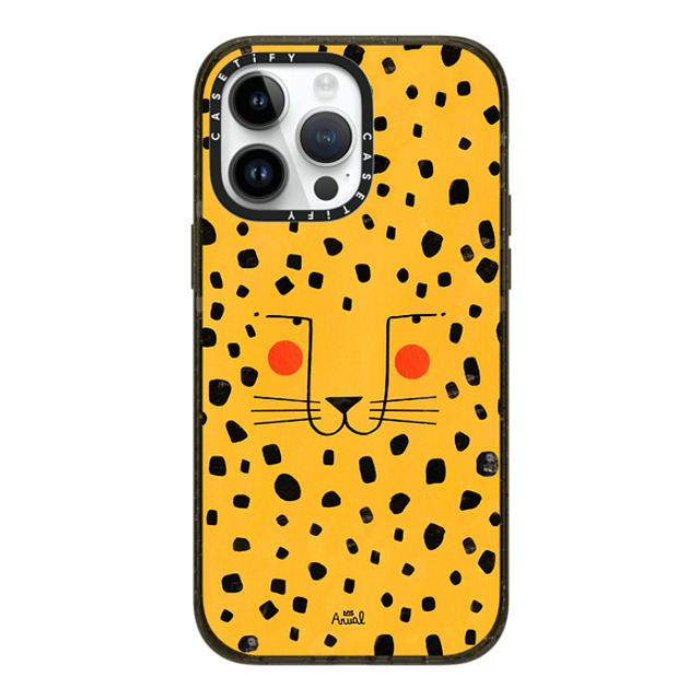 Arual Lhuillier x CASETiFY iPhone 14 Pro Max ケース ブラック インパクトケース MagSafe対応 Cheetah face by Arual