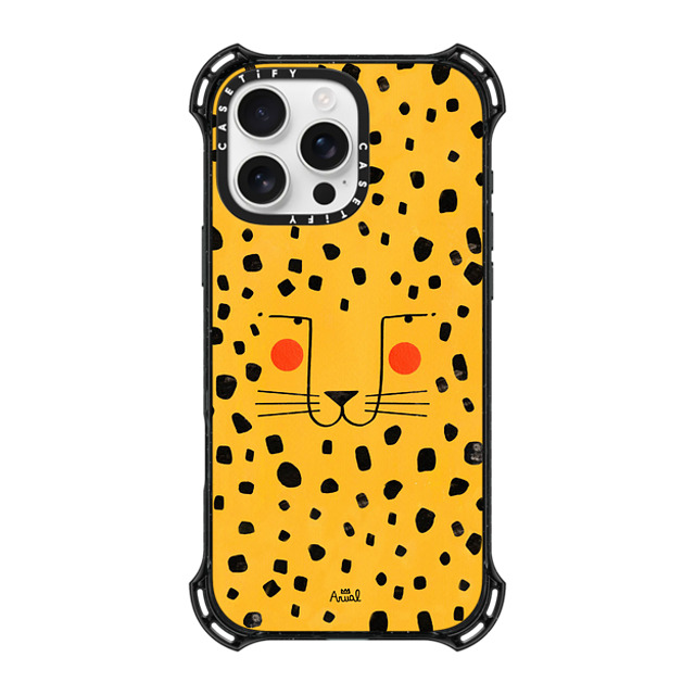 Arual Lhuillier x CASETiFY iPhone 16 Pro Max ケース ブラック バウンスケース Cheetah face by Arual