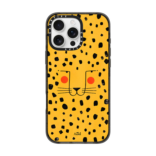 Arual Lhuillier x CASETiFY iPhone 16 Pro Max ケース ブラック インパクトケース MagSafe対応 Cheetah face by Arual