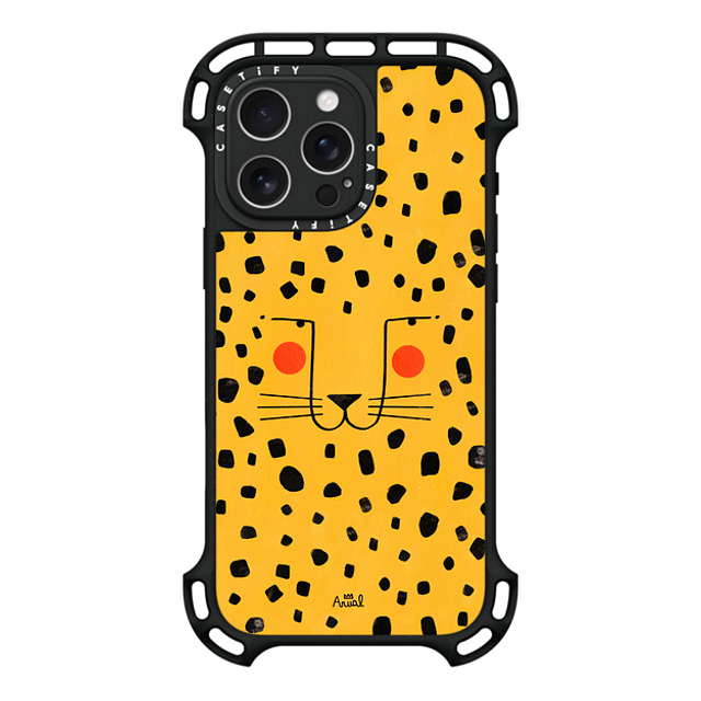 Arual Lhuillier x CASETiFY iPhone 16 Pro Max ケース ブラック ウルトラ バウンスケース MagSafe対応 Cheetah face by Arual