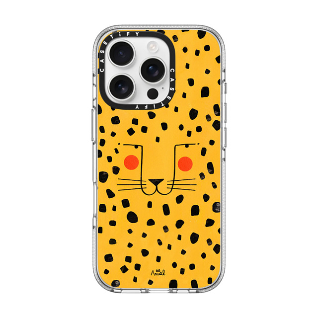 Arual Lhuillier x CASETiFY iPhone 16 Pro ケース クリア クリア ケース MagSafe対応 Cheetah face by Arual