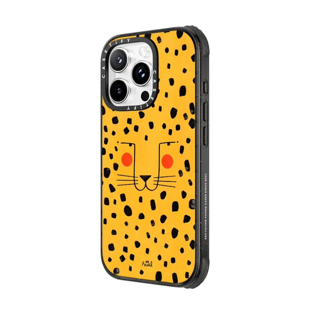 Ultra Impact iPhone 16 Pro Case MagSafe Compatible - Cheetah face by Arual