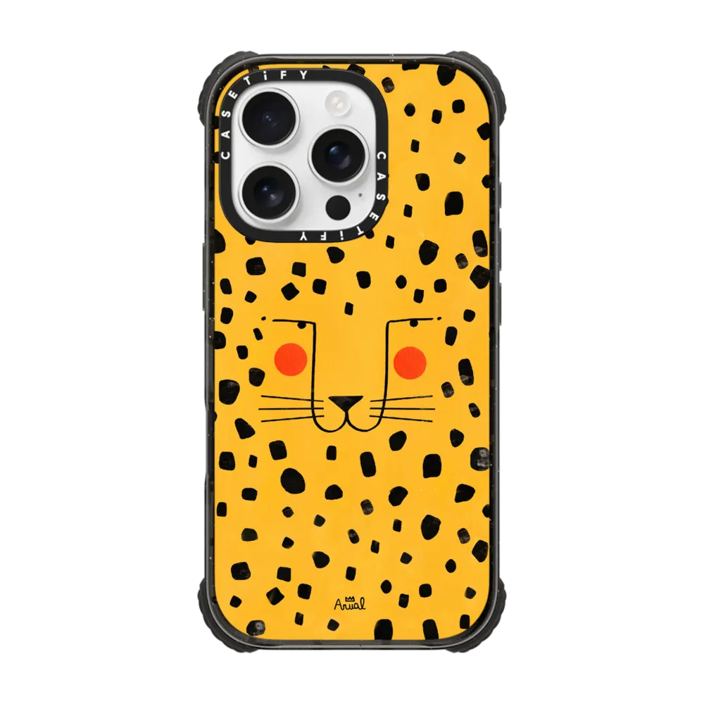 Ultra Impact iPhone 16 Pro Case MagSafe Compatible - Cheetah face by Arual