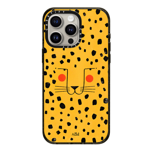 Arual Lhuillier x CASETiFY iPhone 15 Pro Max ケース ブラック インパクトケース Cheetah face by Arual