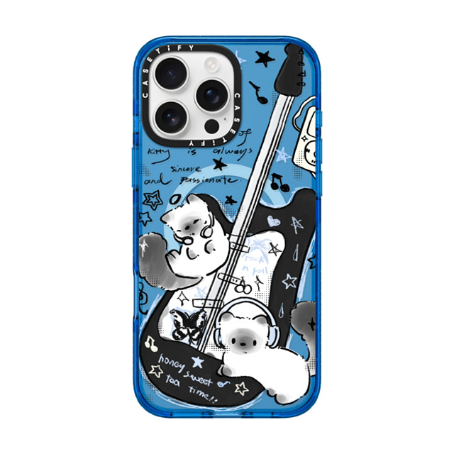 CASETiFY iPhone 16 Pro Max Case スカイブルー Impact Case MagSafe Compatible My cat is Rockstar echo yu CASETiFY iPhone 16 Pro Max Case スカイブルー Impact Case MagSafe Compatible My cat is Rockstar echo yu