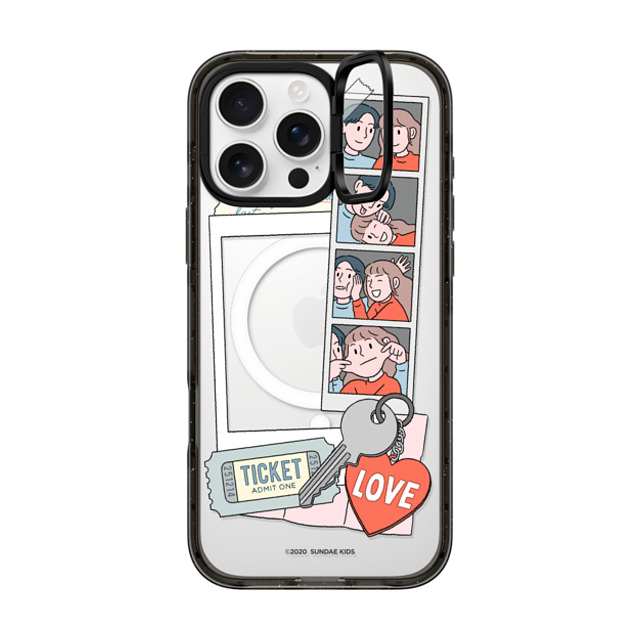 A-GENT TOKYO x CASETiFY iPhone 16 Pro Max ケース ブラック インパクトリングスタンドケース MagSafe対応 Sundae Kids- Polaroid