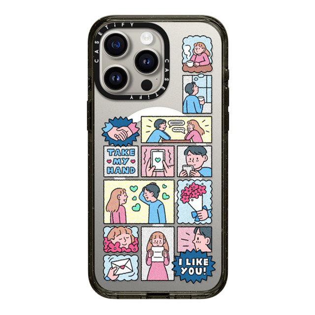 A-GENT TOKYO x CASETiFY iPhone 15 Pro Max ケース ブラック インパクトケース MagSafe対応 Comic