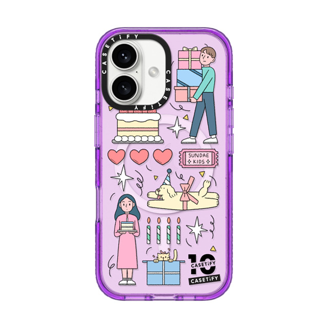 A-GENT TOKYO x CASETiFY iPhone 16 Case Cartoon,Geometric パープル Impact Case MagSafe Compatible SUNDAE KIDS- BIRTHDAY CLUB Back to School A-GENT TOKYO x CASETiFY iPhone 16 Case Cartoon,Geometric パープル Impact Case MagSafe Compatible SUNDAE KIDS- BIRTHDAY CLUB Back to School