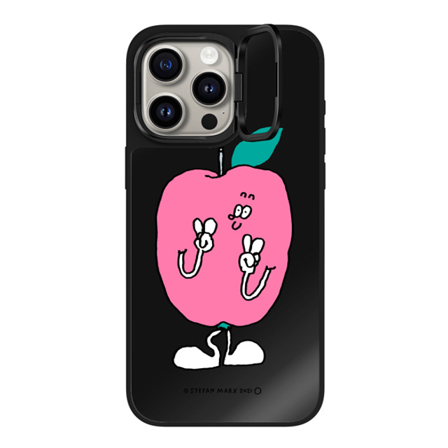 A-GENT TOKYO x CASETiFY iPhone 15 Pro Max ケース Black on Black ミラー リングスタンドケース MagSafe対応 Stefan Marx- Apple (Black Outline)