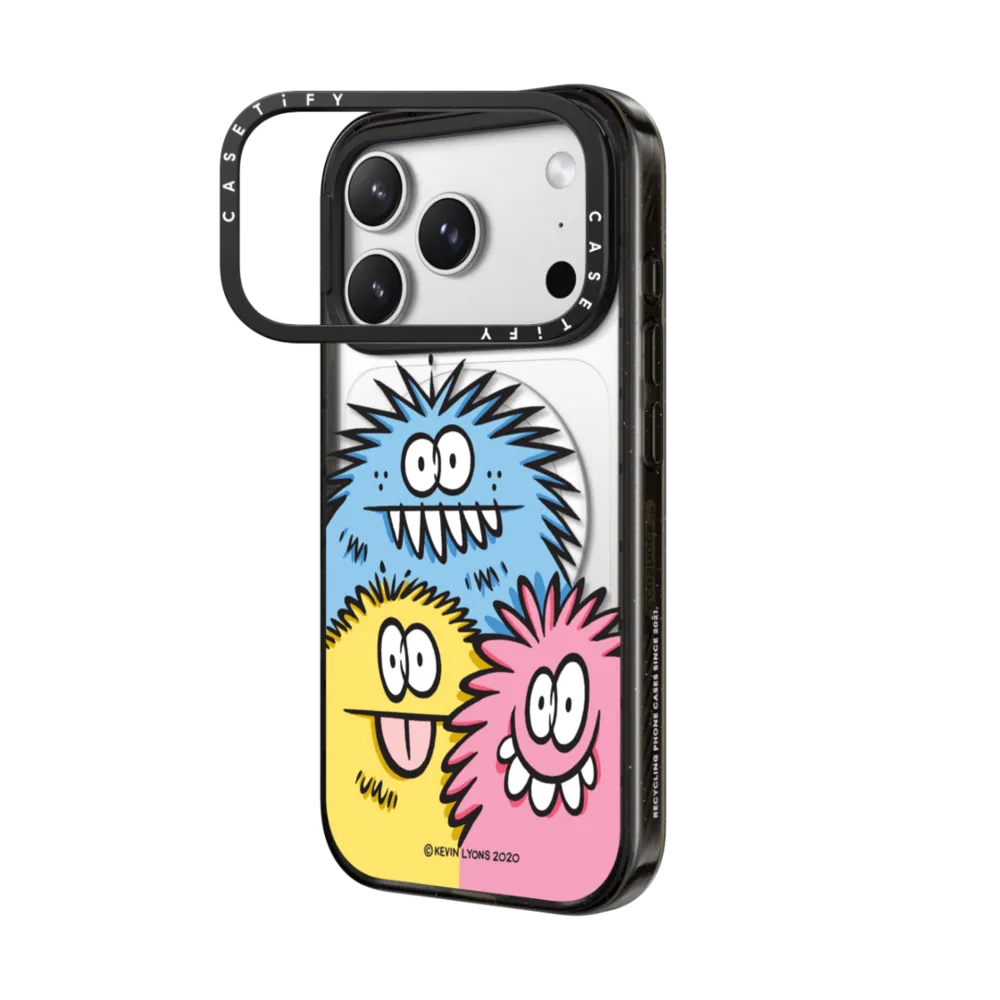 Impact Ring Stand iPhone 15 Pro Case MagSafe Compatible - Kevin Lyons- 3 Corner Monsters