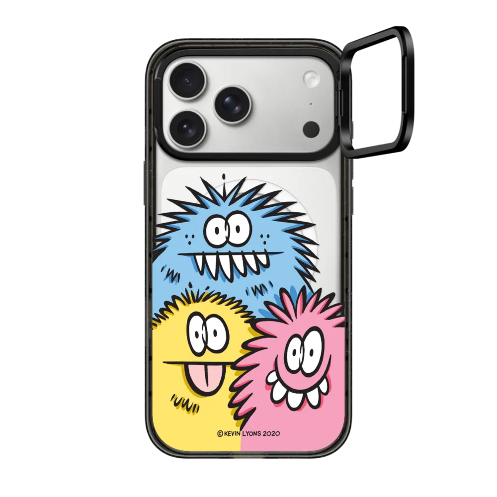 Impact Ring Stand iPhone 15 Pro Case MagSafe Compatible - Kevin Lyons- 3 Corner Monsters