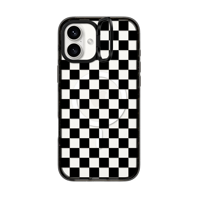 CASETiFY iPhone 16 Plus Case Black インパクトリングスタンドケース MagSafe対応 Black Checkered Pattern lathe & quill CASETiFY iPhone 16 Plus Case Black インパクトリングスタンドケース MagSafe対応 Black Checkered Pattern lathe & quill