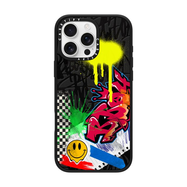 Allison Reich x CASETiFY iPhone 16 Pro Max Case Street Art Matte Black Impact Case MagSafe Compatible Graffiti Sticker Grunge Father's Day Allison Reich x CASETiFY iPhone 16 Pro Max Case Street Art Matte Black Impact Case MagSafe Compatible Graffiti Sticker Grunge Father's Day