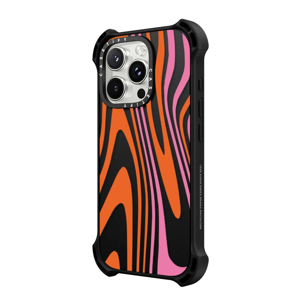 Bounce iPhone 16 Pro Max Case MagSafe Compatible - Pink and Orange Swirl
