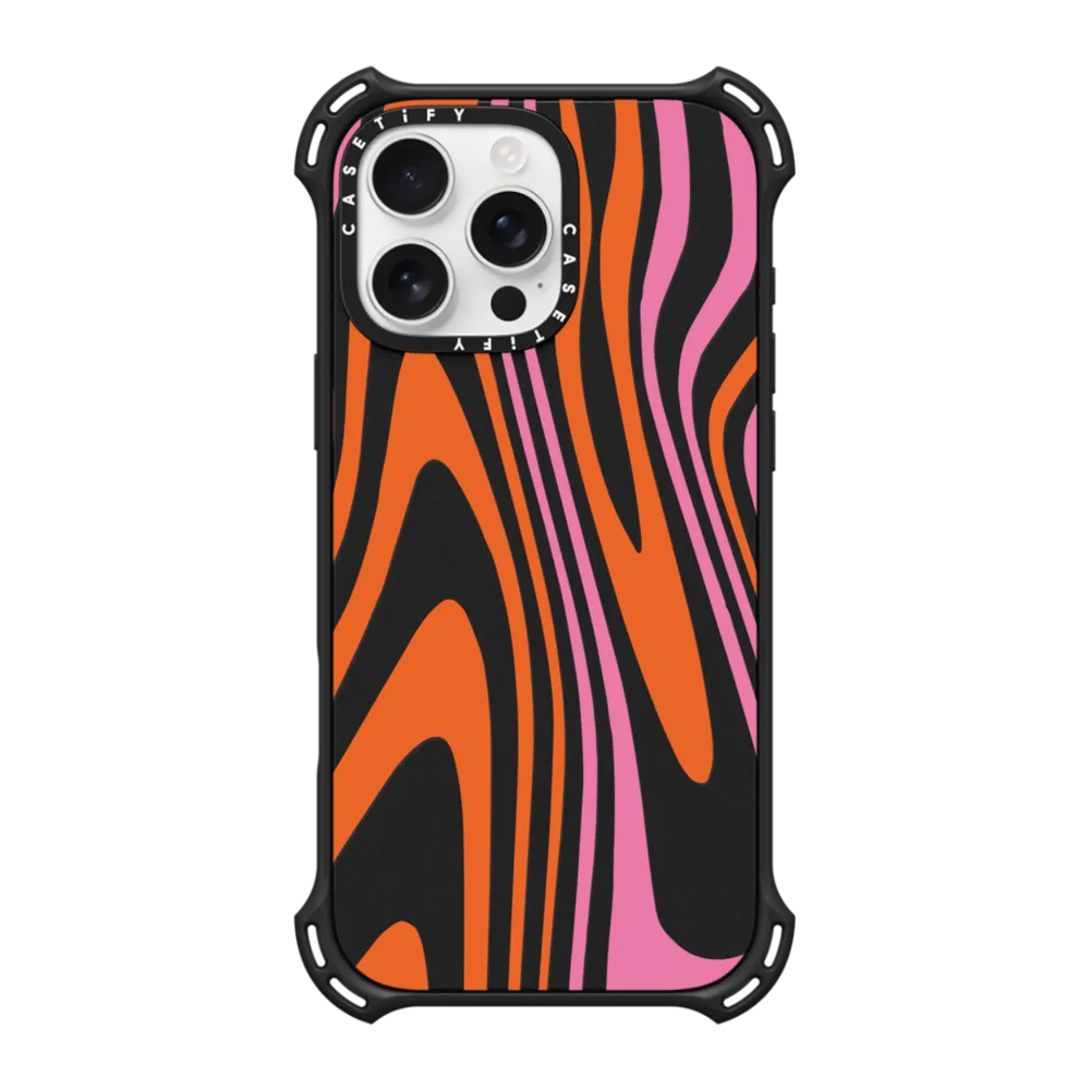 Bounce iPhone 16 Pro Max Case MagSafe Compatible - Pink and Orange Swirl