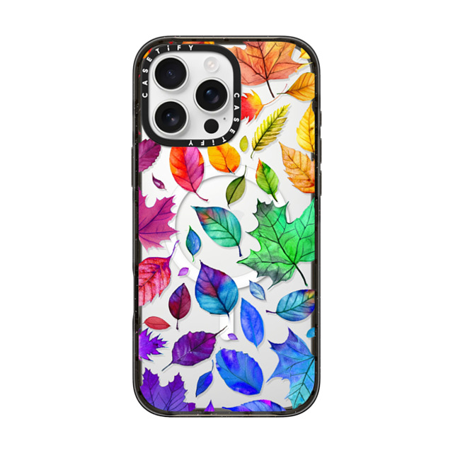 Allison Reich x CASETiFY iPhone 16 Pro Max ケース Floral,Rainbow ブラック インパクトケース MagSafe対応 Autumn Rainbow Leaves Back to School Allison Reich x CASETiFY iPhone 16 Pro Max ケース Floral,Rainbow ブラック インパクトケース MagSafe対応 Autumn Rainbow Leaves Back to School