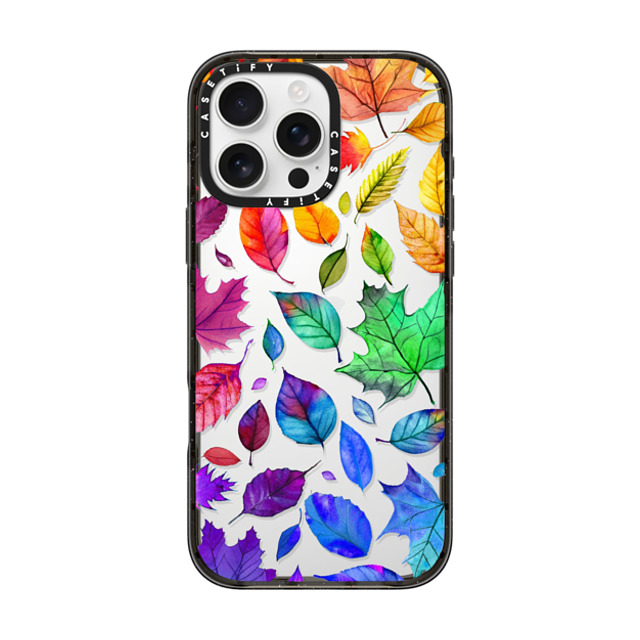 Allison Reich x CASETiFY iPhone 16 Pro Max ケース Floral,Rainbow ブラック インパクトケース Autumn Rainbow Leaves Back to School Allison Reich x CASETiFY iPhone 16 Pro Max ケース Floral,Rainbow ブラック インパクトケース Autumn Rainbow Leaves Back to School