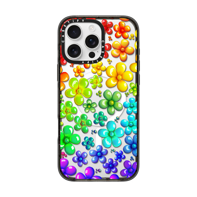 Allison Reich x CASETiFY iPhone 16 Pro Max ケース Floral,Rainbow ブラック インパクトケース MagSafe対応 Blooming Balloons Father's Day Allison Reich x CASETiFY iPhone 16 Pro Max ケース Floral,Rainbow ブラック インパクトケース MagSafe対応 Blooming Balloons Father's Day