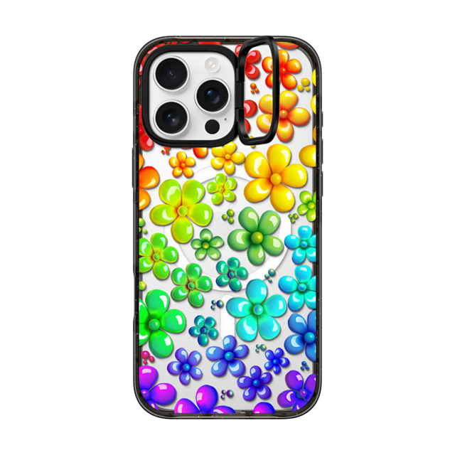 Allison Reich x CASETiFY iPhone 16 Pro Max ケース Floral,Rainbow ブラック インパクトリングスタンドケース MagSafe対応 Blooming Balloons Father's Day Allison Reich x CASETiFY iPhone 16 Pro Max ケース Floral,Rainbow ブラック インパクトリングスタンドケース MagSafe対応 Blooming Balloons Father's Day