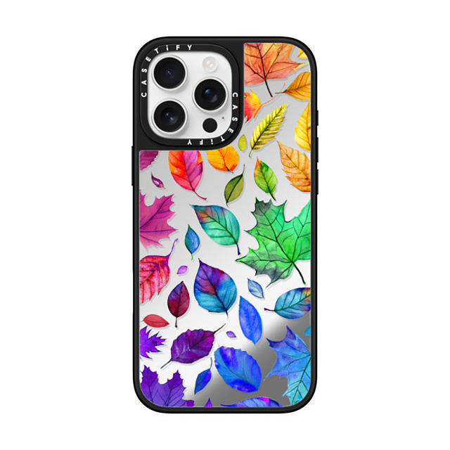 Allison Reich x CASETiFY iPhone 16 Pro Max ケース Floral,Rainbow Silver on Black ミラーケース MagSafe対応 Autumn Rainbow Leaves Back to School Allison Reich x CASETiFY iPhone 16 Pro Max ケース Floral,Rainbow Silver on Black ミラーケース MagSafe対応 Autumn Rainbow Leaves Back to School
