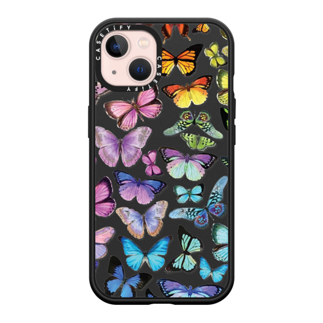 Allison Reich x CASETiFY iPhone 13 ケース マットブラック インパクトケース MagSafe対応 Butterfly Rainbow