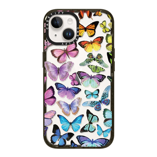 Allison Reich x CASETiFY iPhone 14 ケース ブラック インパクトケース Butterfly Rainbow