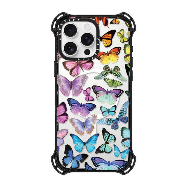 Allison Reich x CASETiFY iPhone 16 Pro Max ケース ブラック バウンスケース Butterfly Rainbow