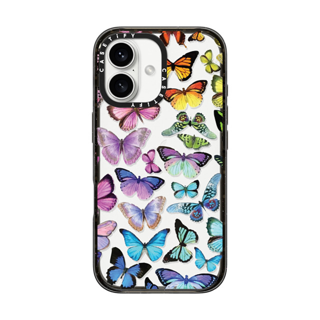 Allison Reich x CASETiFY iPhone 16 ケース ブラック インパクトケース Butterfly Rainbow