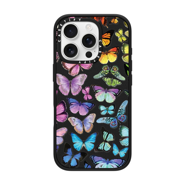 Allison Reich x CASETiFY iPhone 16 Pro ケース マットブラック インパクトケース Butterfly Rainbow