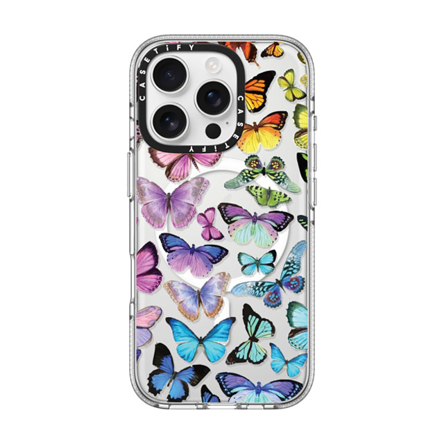 Allison Reich x CASETiFY iPhone 16 Pro ケース クリア クリア ケース MagSafe対応 Butterfly Rainbow