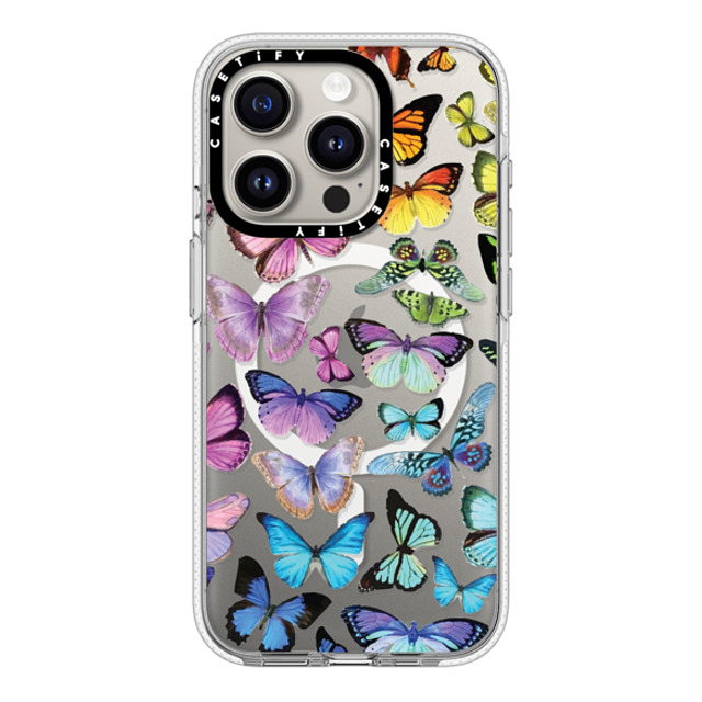 Allison Reich x CASETiFY iPhone 15 Pro ケース クリア クリア ケース MagSafe対応 Butterfly Rainbow