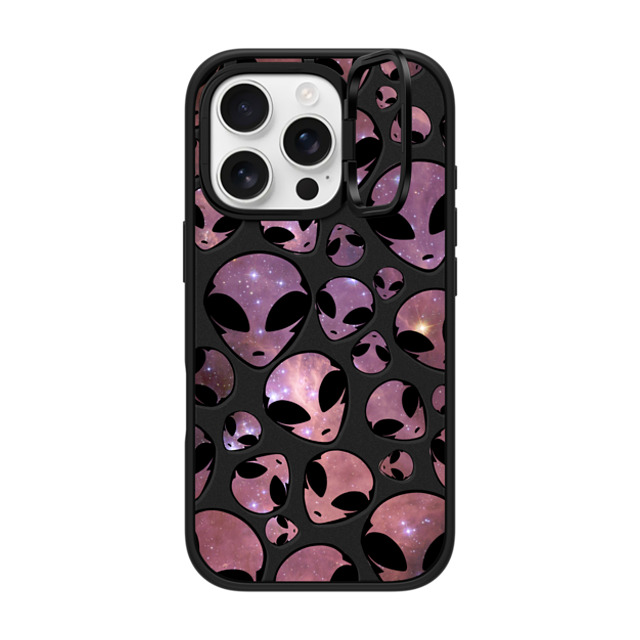 Allison Reich x CASETiFY iPhone 16 Pro ケース マットブラック インパクトリングスタンドケース MagSafe対応 Aliens - We Are Not Alone