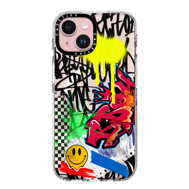 Allison Reich x CASETiFY iPhone 15 ケース Street Art クリア クリア ケース MagSafe対応 Graffiti Sticker Grunge Back to School Allison Reich x CASETiFY iPhone 15 ケース Street Art クリア クリア ケース MagSafe対応 Graffiti Sticker Grunge Back to School