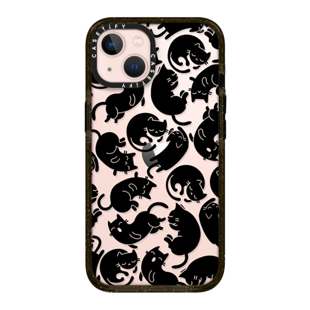 Allison Reich x CASETiFY iPhone 13 ケース ブラック インパクトケース Lazy Black Cats