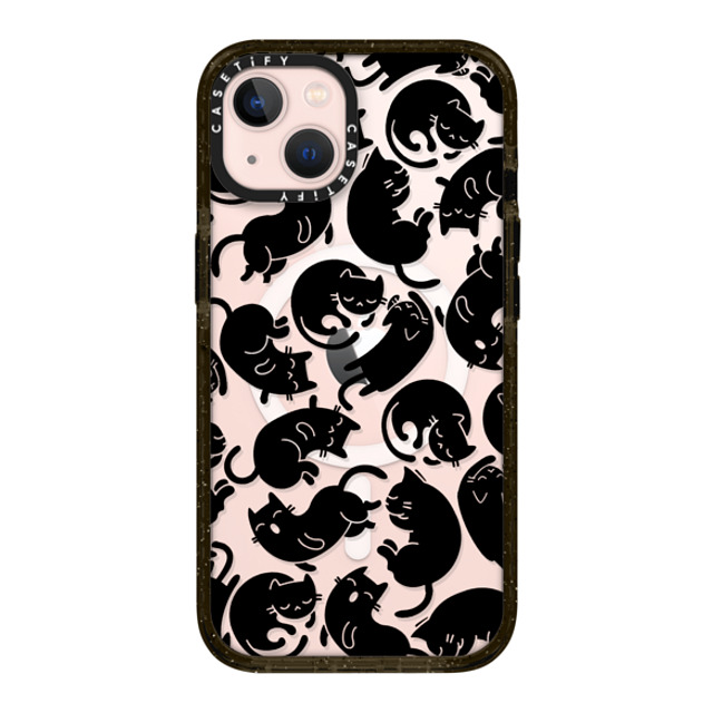 Allison Reich x CASETiFY iPhone 13 ケース ブラック インパクトケース MagSafe対応 Lazy Black Cats