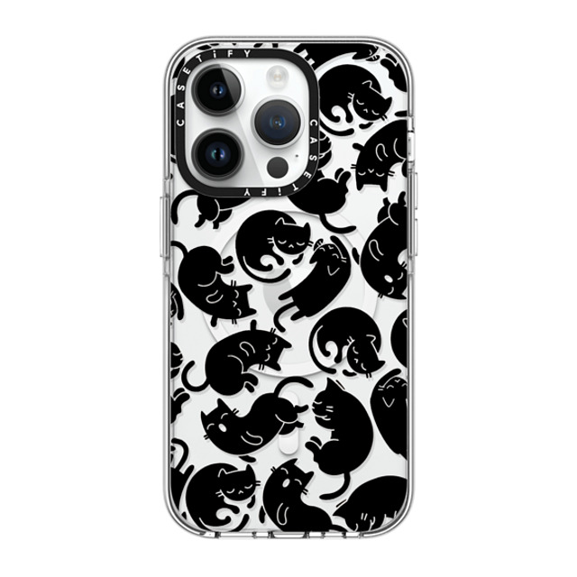 Allison Reich x CASETiFY iPhone 14 Pro ケース クリア クリア ケース MagSafe対応 Lazy Black Cats