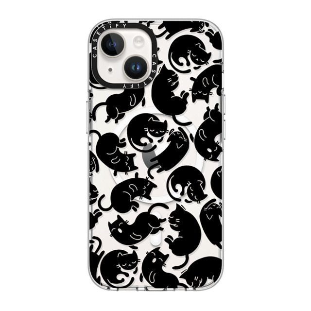 Allison Reich x CASETiFY iPhone 14 ケース クリア クリア ケース MagSafe対応 Lazy Black Cats