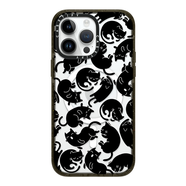 Allison Reich x CASETiFY iPhone 14 Pro Max ケース ブラック インパクトケース MagSafe対応 Lazy Black Cats