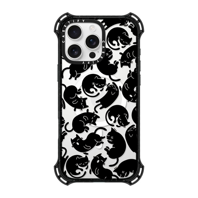 Allison Reich x CASETiFY iPhone 16 Pro Max ケース ブラック バウンスケース Lazy Black Cats