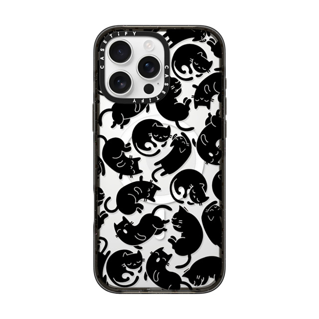 Allison Reich x CASETiFY iPhone 16 Pro Max ケース ブラック インパクトケース MagSafe対応 Lazy Black Cats