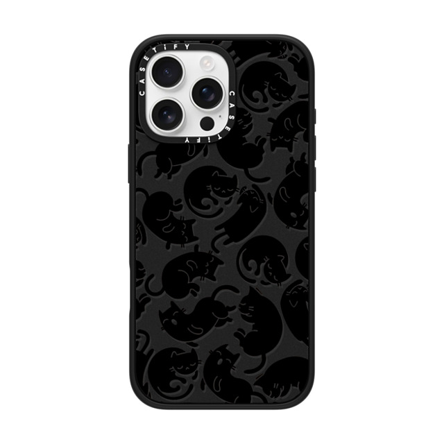 Allison Reich x CASETiFY iPhone 16 Pro Max ケース マットブラック インパクトケース MagSafe対応 Lazy Black Cats