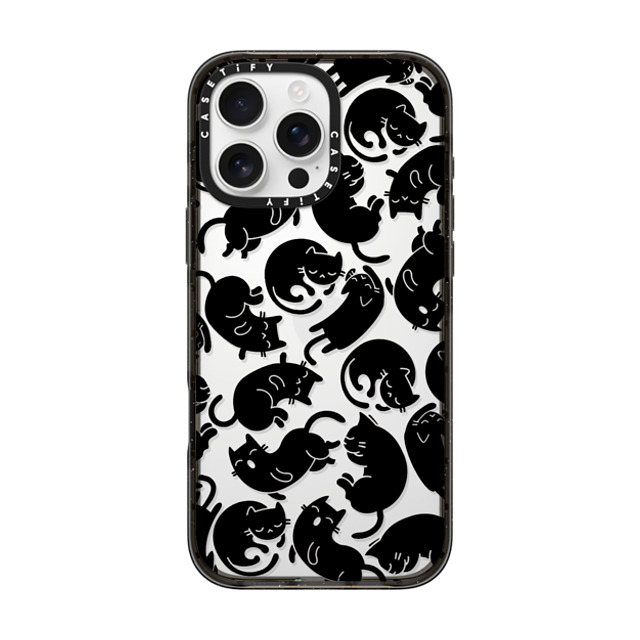 Allison Reich x CASETiFY iPhone 16 Pro Max ケース ブラック インパクトケース Lazy Black Cats